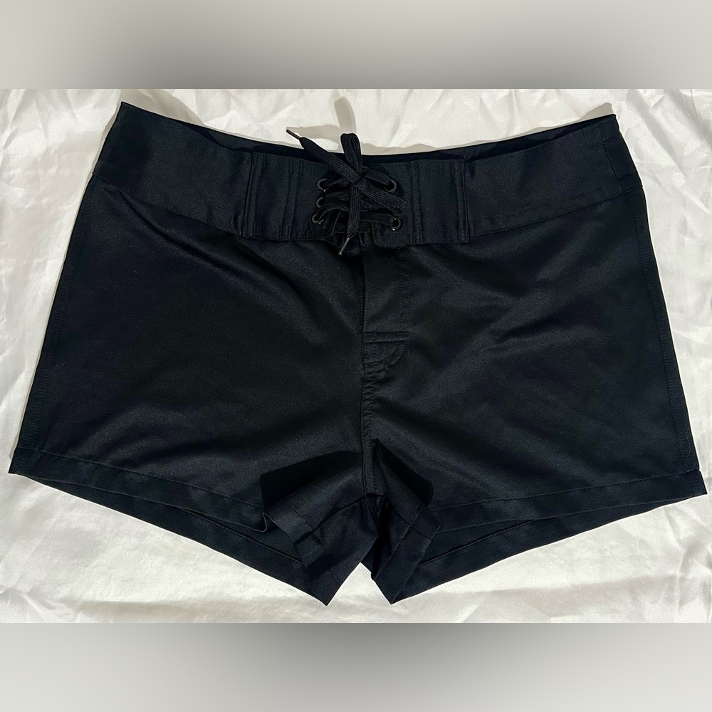 Black Water Resistant Women's Swim Shorts